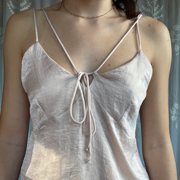 Pink satin slip dress - Picture 4 of 4